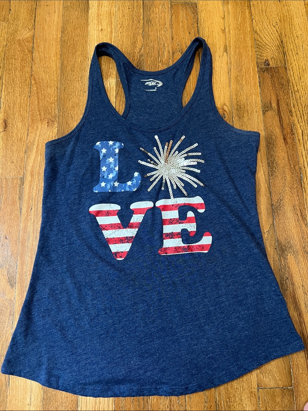 MTA Sport Navy Patriotic 'LOVE' Racerback Tank